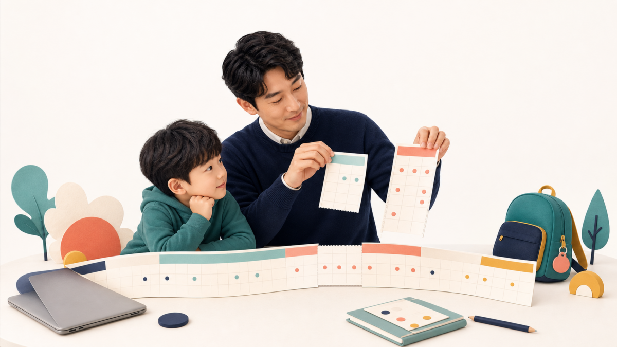 단기 육아휴직 1주·2주 사용과 기존 육아휴직 기간 차감을 표현한 편집 일러스트
